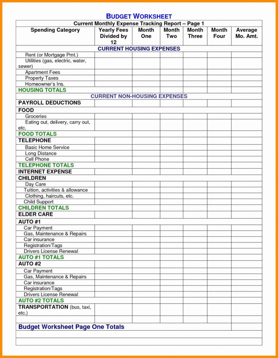 Restaurant Expense Spreadsheet Template