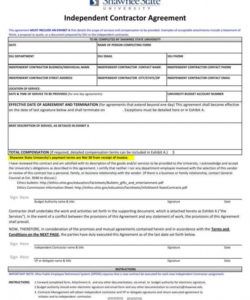 sample 4 free contractor agreement templates  pdf  free independent contractor budget template pdf