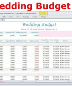 sample excel wedding budget spreadsheet  wedding expenses tracker  wedding cost  calculator marriage budget template doc