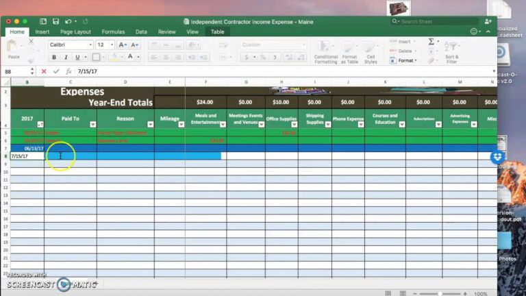 Sample Independent Contractor S Spreadsheet Maxresdefault Income