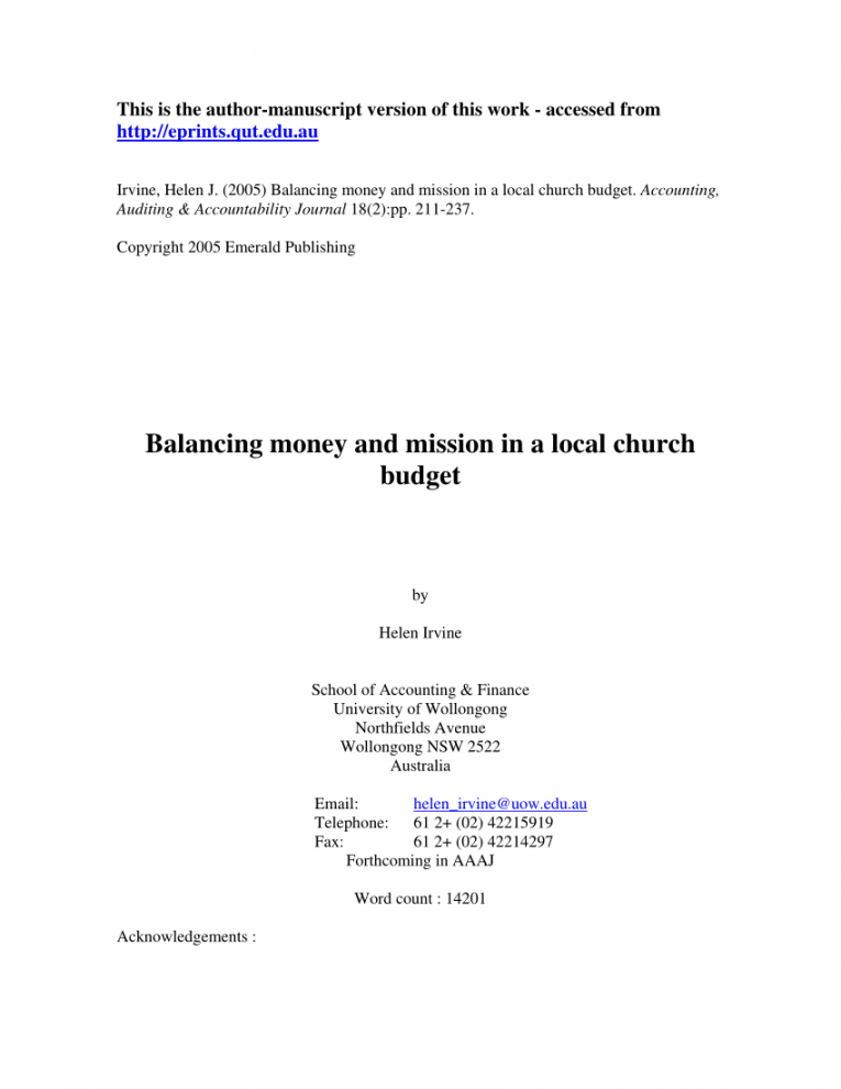 sample pdf balancing money and mission in a local church budget southern baptist church budget template excel