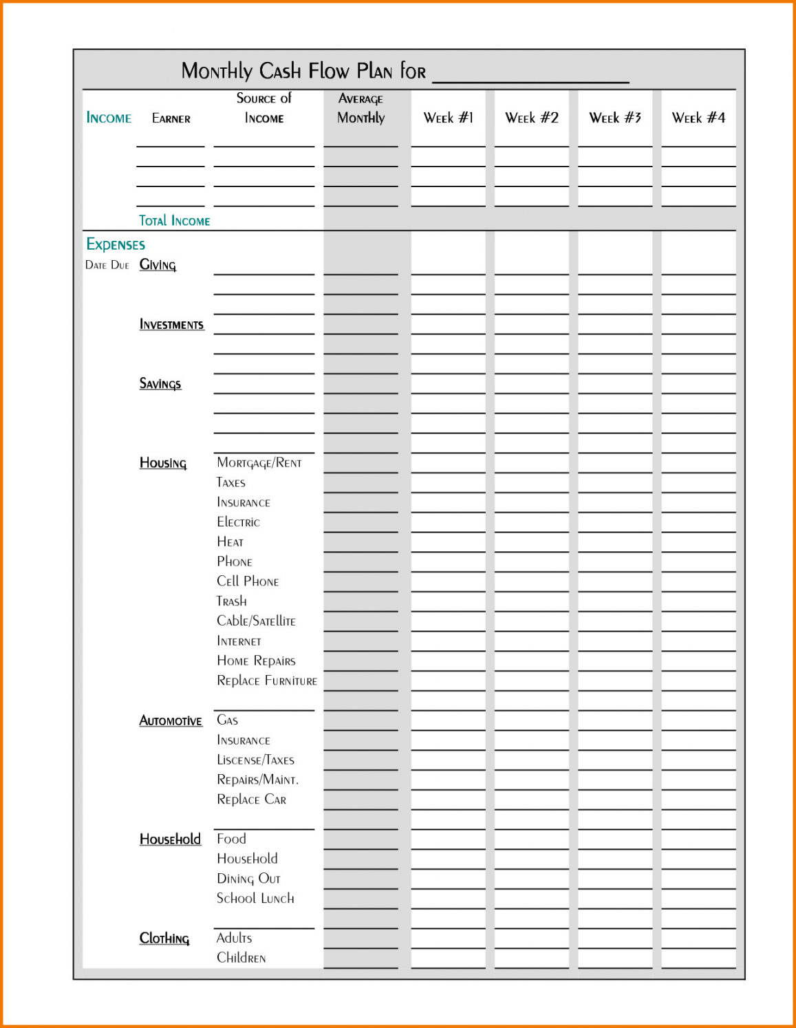 sample school budget spreadsheet free expense monthly income monthly salary budget template word