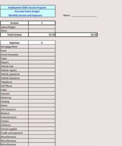 sample simple personal budget template excel ~ addictionary personal home budget template