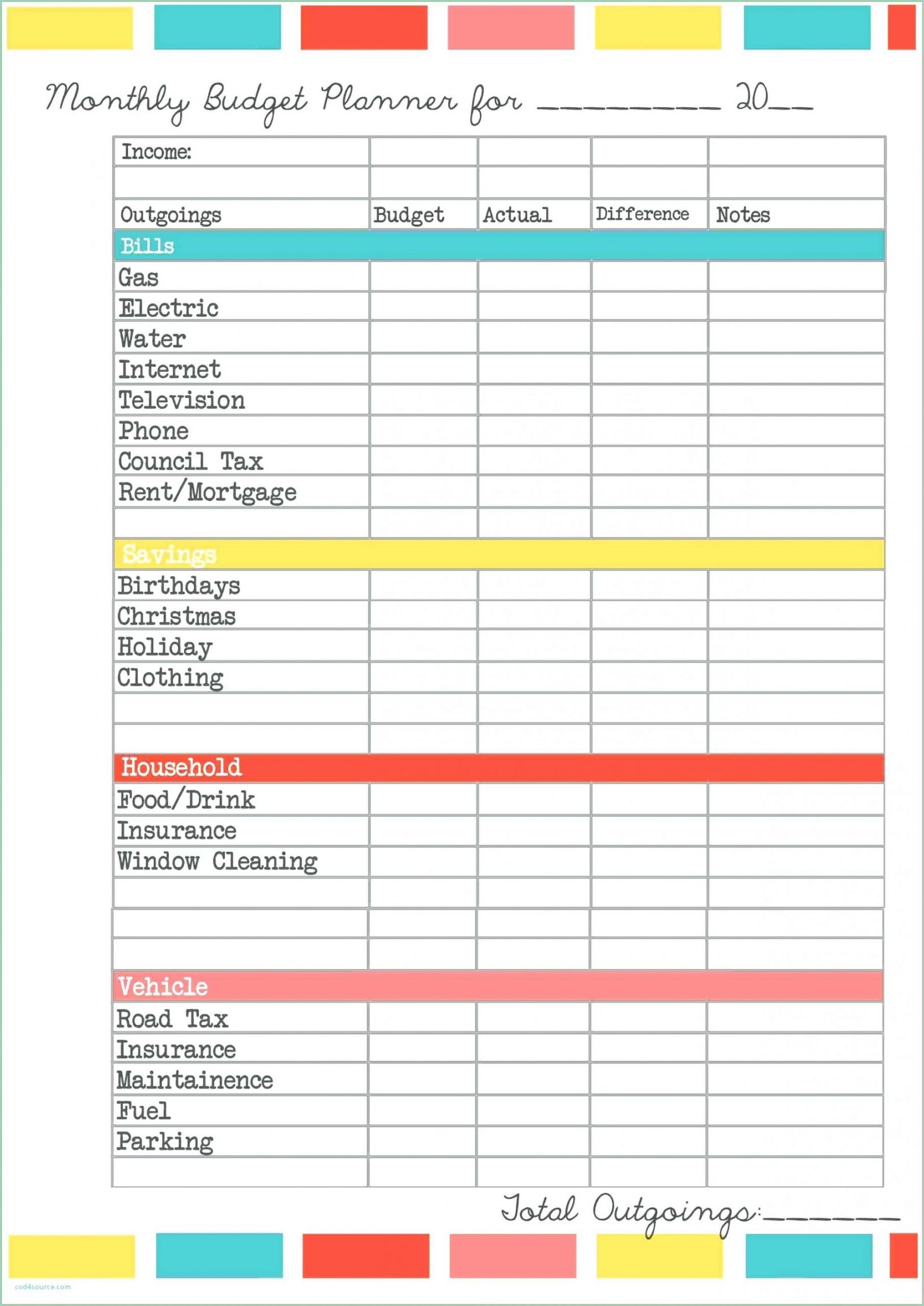 monthly expense tracker printable free