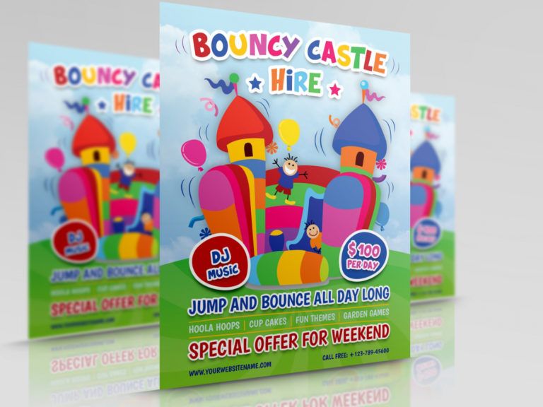 Bouncy Castle Hire Flyer Template By Owpictures On Dribbble Bounce