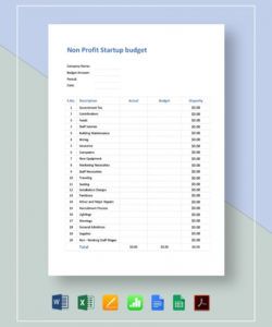 editable 5 nonprofit budget templates  sample example format non profit start up budget template excel