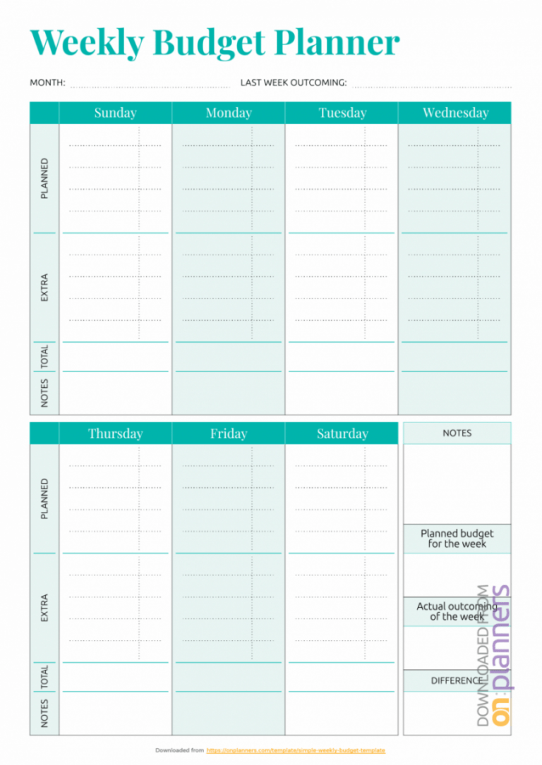 bi weekly budget calendar