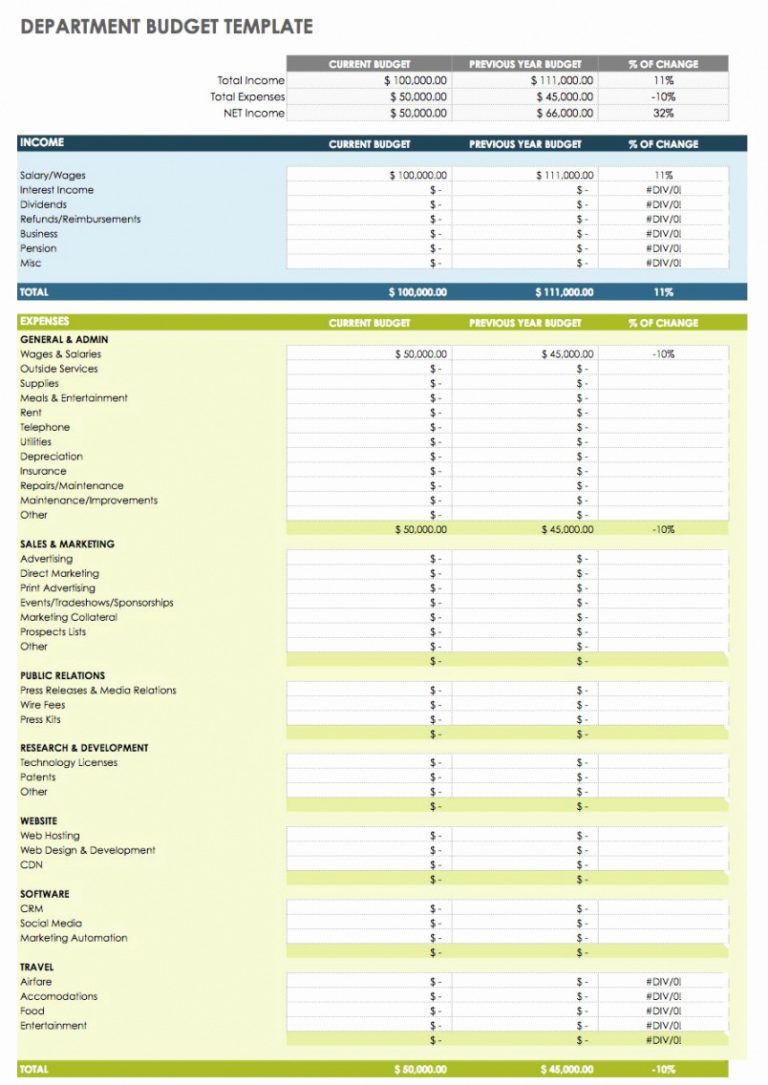 household budget spreadsheet templates