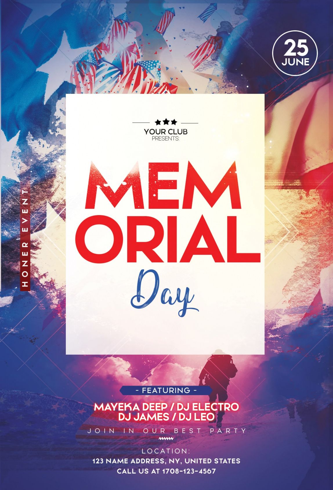 free memorial day 2 free psd flyer template  stockpsd memorial day party flyer template pdf