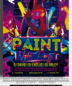 free paint night party  premium flyer template on behance paint night flyer template doc