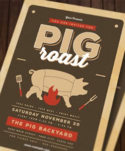 free pig roast flyer by guuver  thehungryjpeg pig roast flyer template and sample