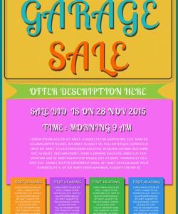 free printable garage sale flyers templates  attract more rummage sale flyer template doc