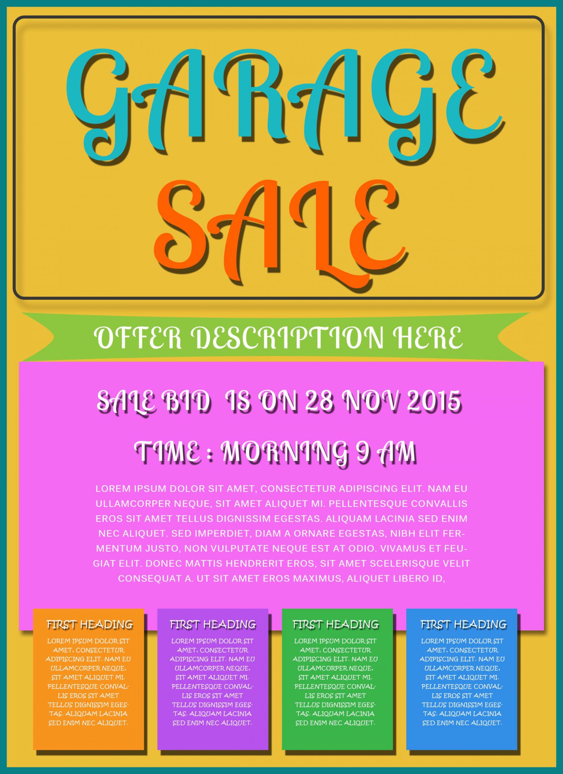 free printable garage sale flyers templates  attract more rummage sale flyer template doc