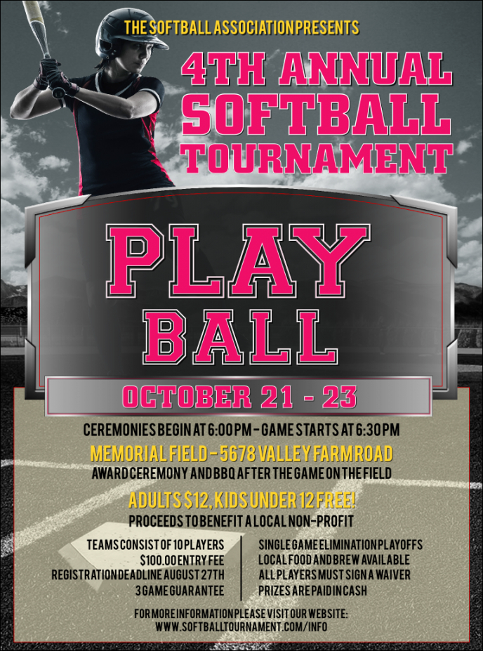 free softball challenge flyer softball fundraiser flyer template pdf