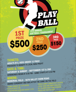 free softball poster softball fundraiser flyer template pdf