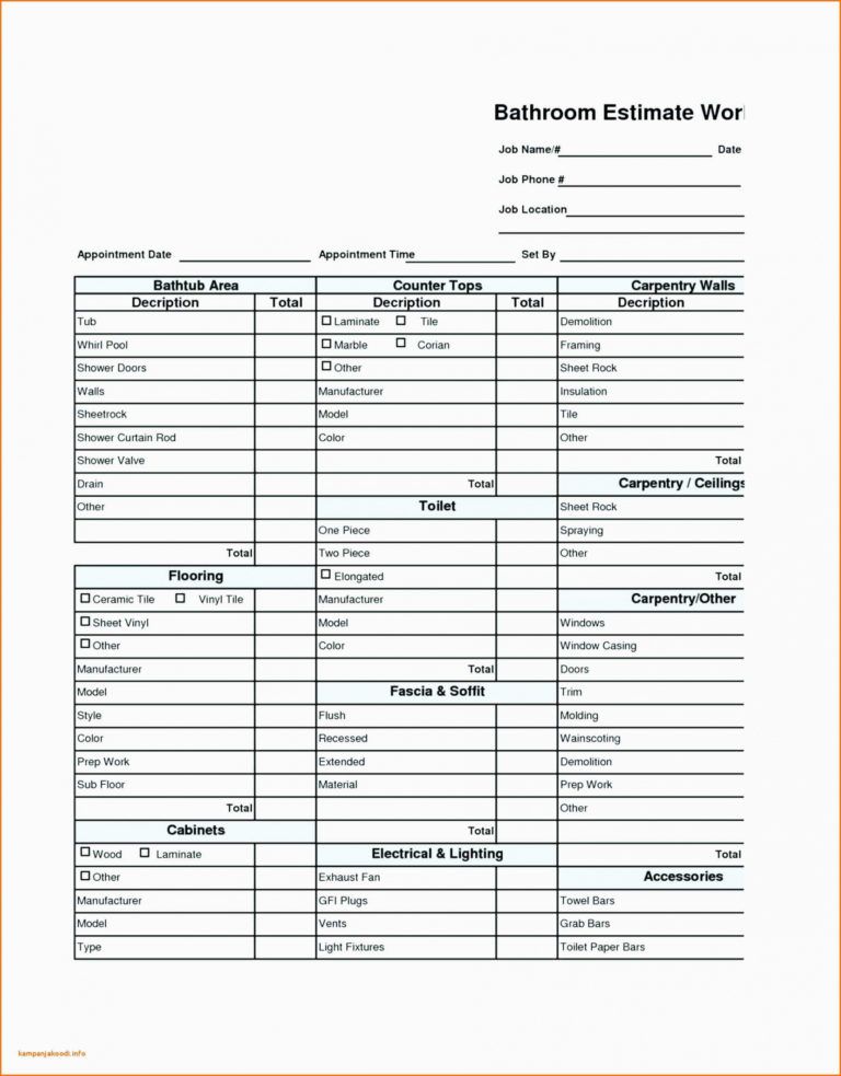 Free Spreadsheet Construction Budget Excel Home Renovation Kitchen