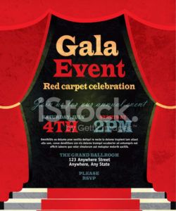 free vintage style red curtian gala event invitation template red carpet event flyer template