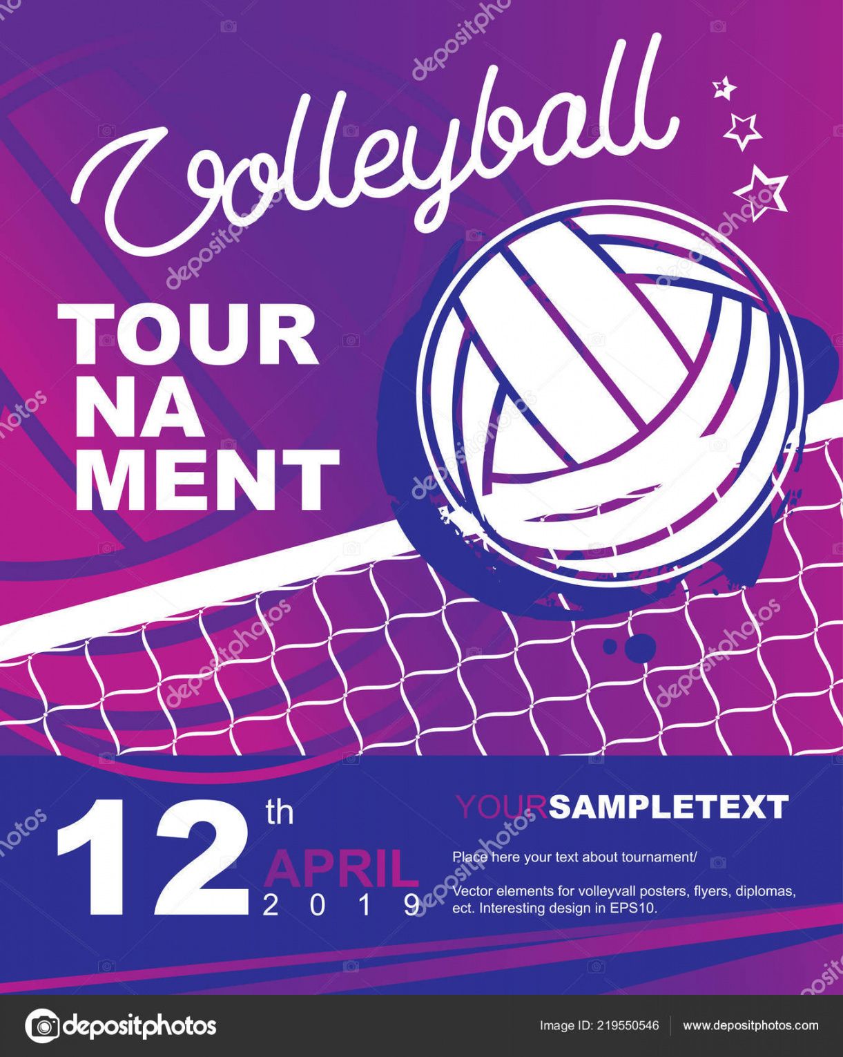 free volleyball tournament poster banner or flyer template vector illustration  for sport design 219550546 volleyball tournament flyer template