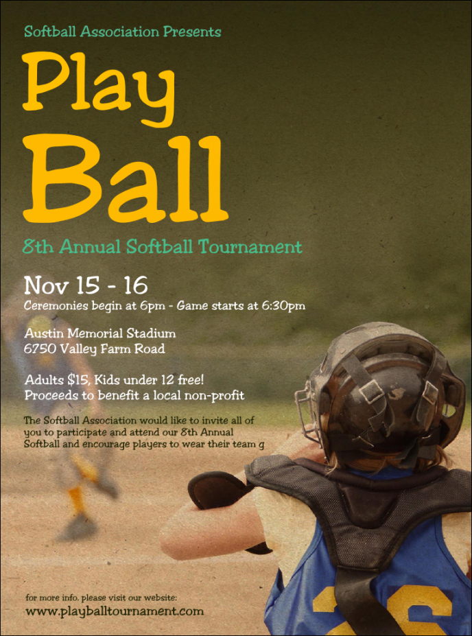 Free Youth Softball Flyer Softball Fundraiser Flyer Template PDF 