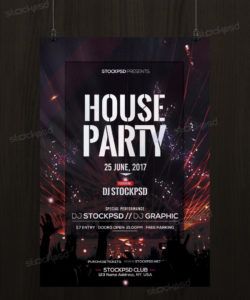 house party  download free psd flyer template  stockpsd club promo flyer template