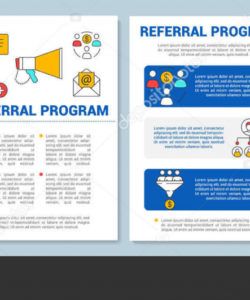 marketing referral program brochure template layout customer attraction  flyer booklet leaflet print design with linear illustrations vector page referral program flyer template doc