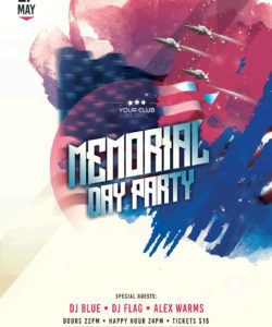 memorial day party free psd flyer template  stockpsd memorial day party flyer template
