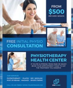 physiotherapy clinic flyer template by owpictures on dribbble physical therapy flyer template doc