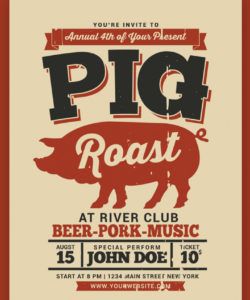 pig roast event flyer corporate identity template pig roast flyer template