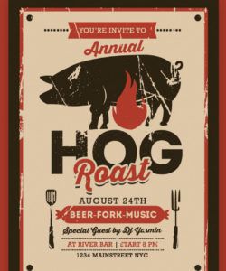 pig roast event flyer corporate identity template pig roast flyer template pdf