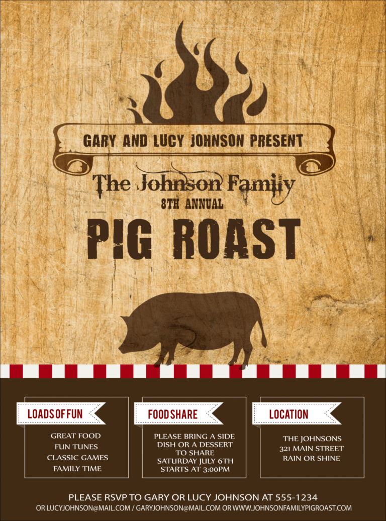 Pig Roast Flyer Pig Roast Flyer Template | Dremelmicro