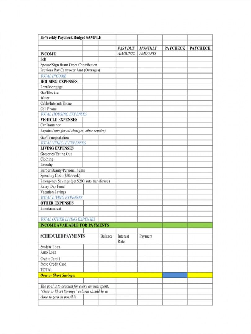 google sheets household budget template