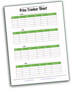 printable price tracker sheet free money saving tool for grocery savings money gazette budget template