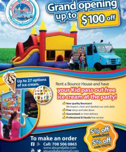 sample room for rent flyer  new sample x bounce house flyer template