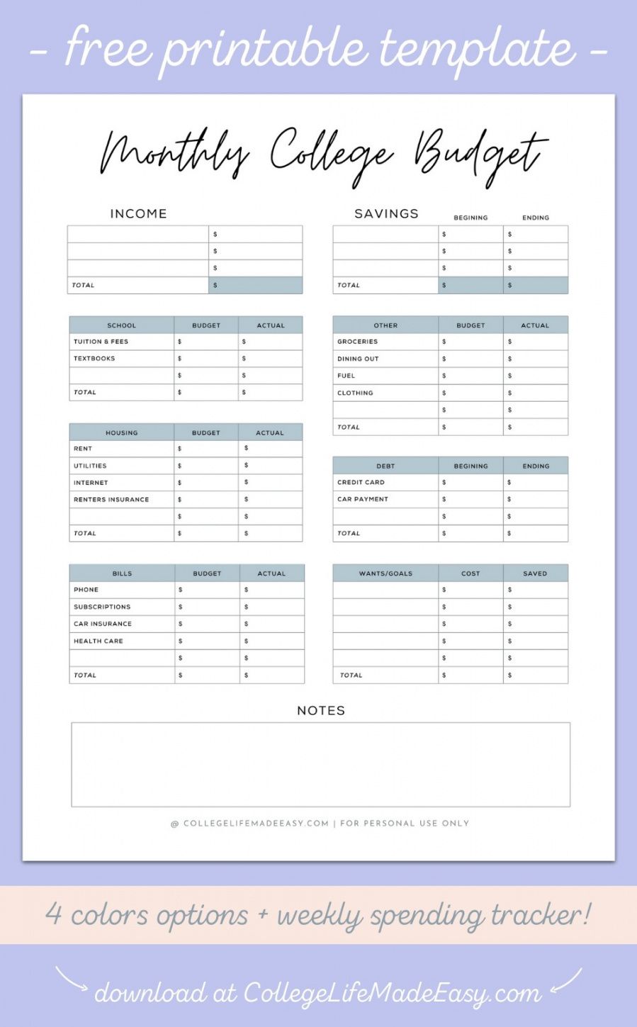 budget-for-college-students-template