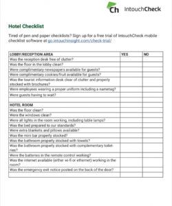 11 hotel checklist examples  pdf word  examples hotel maintenance checklist template excel