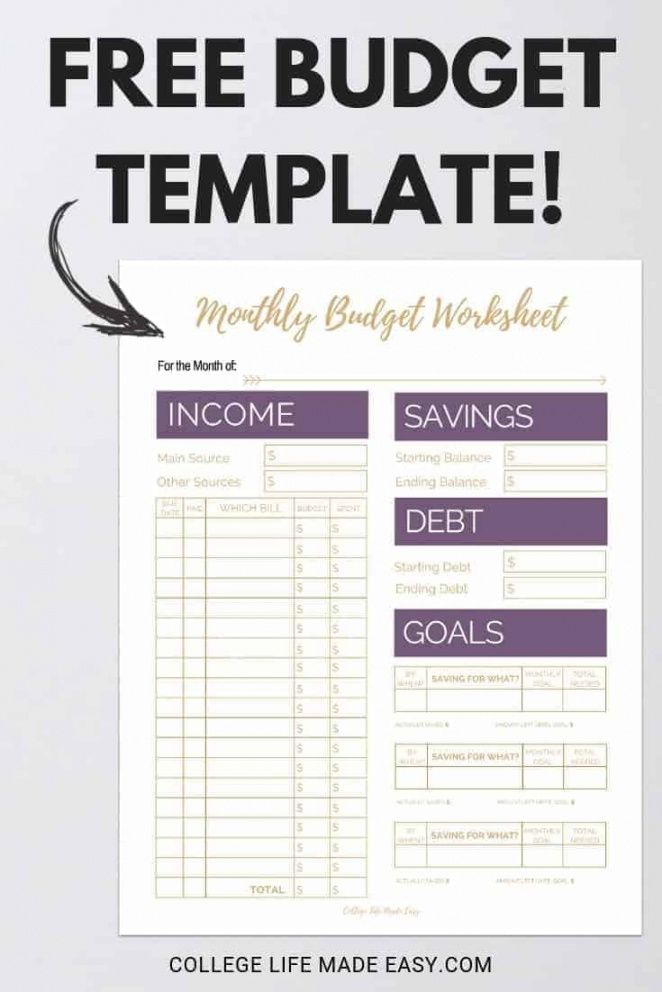 sample monthly budget for single person