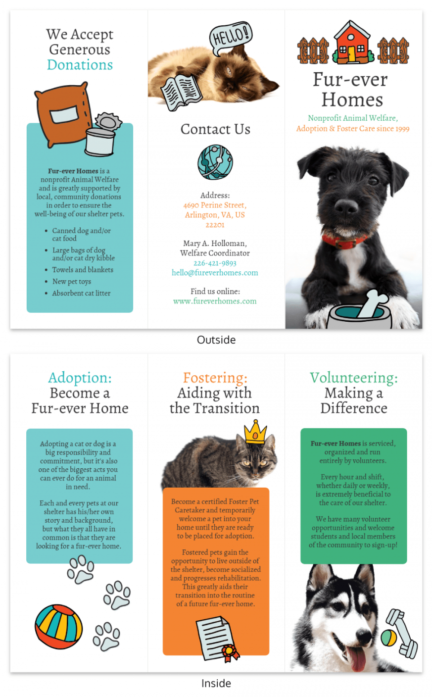 animal rescue tri fold brochure template adopt a pet flyer template pdf
