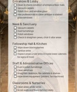 church cleaning checklist daily weekly &amp;amp; monthly church cleaning checklist template pdf