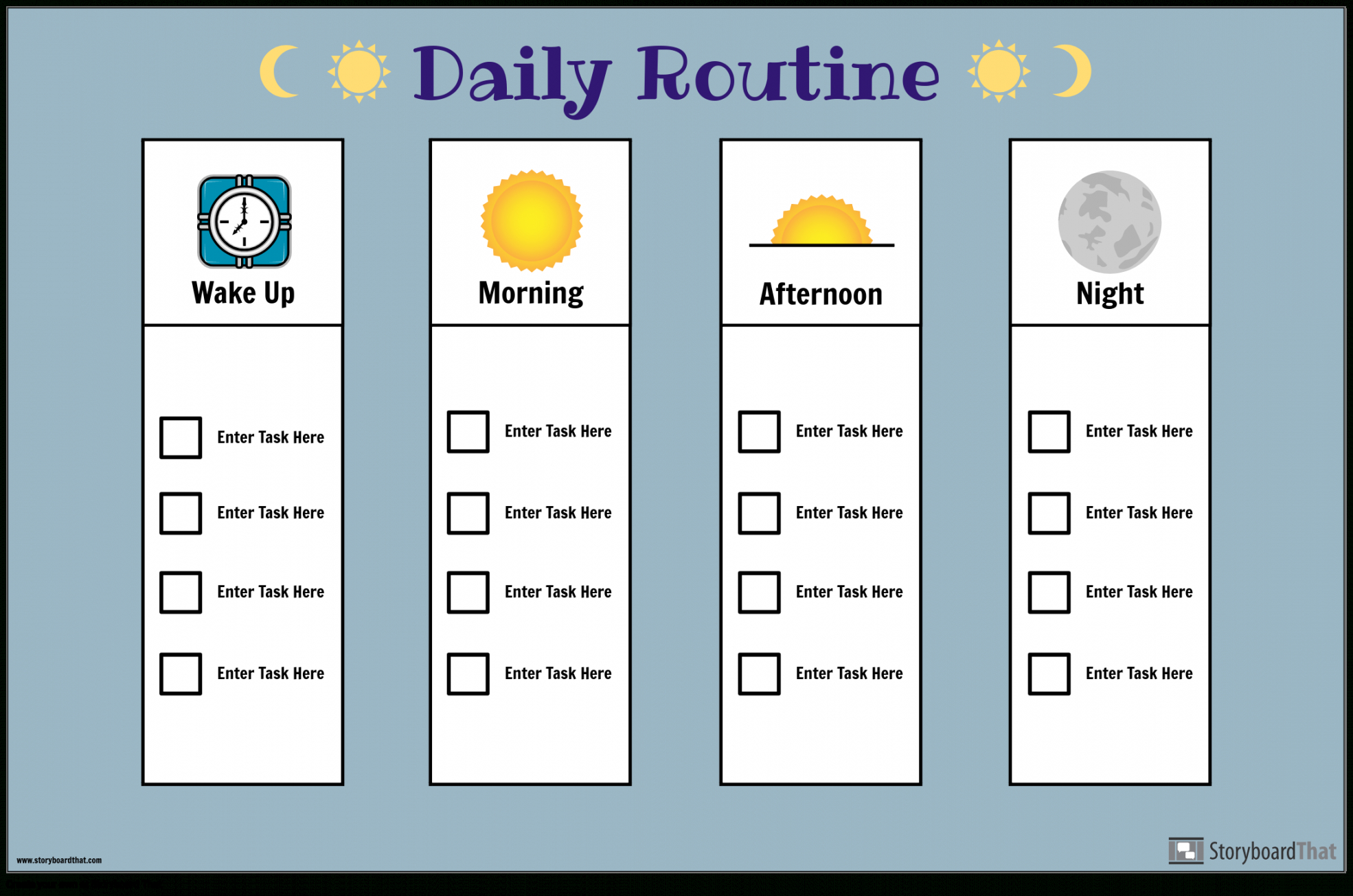 daily routine chart storyboard por postertemplates morning routine checklist template pdf