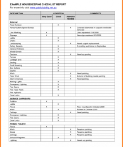 √ free printable housekeeping checklist template hotel maintenance checklist template excel