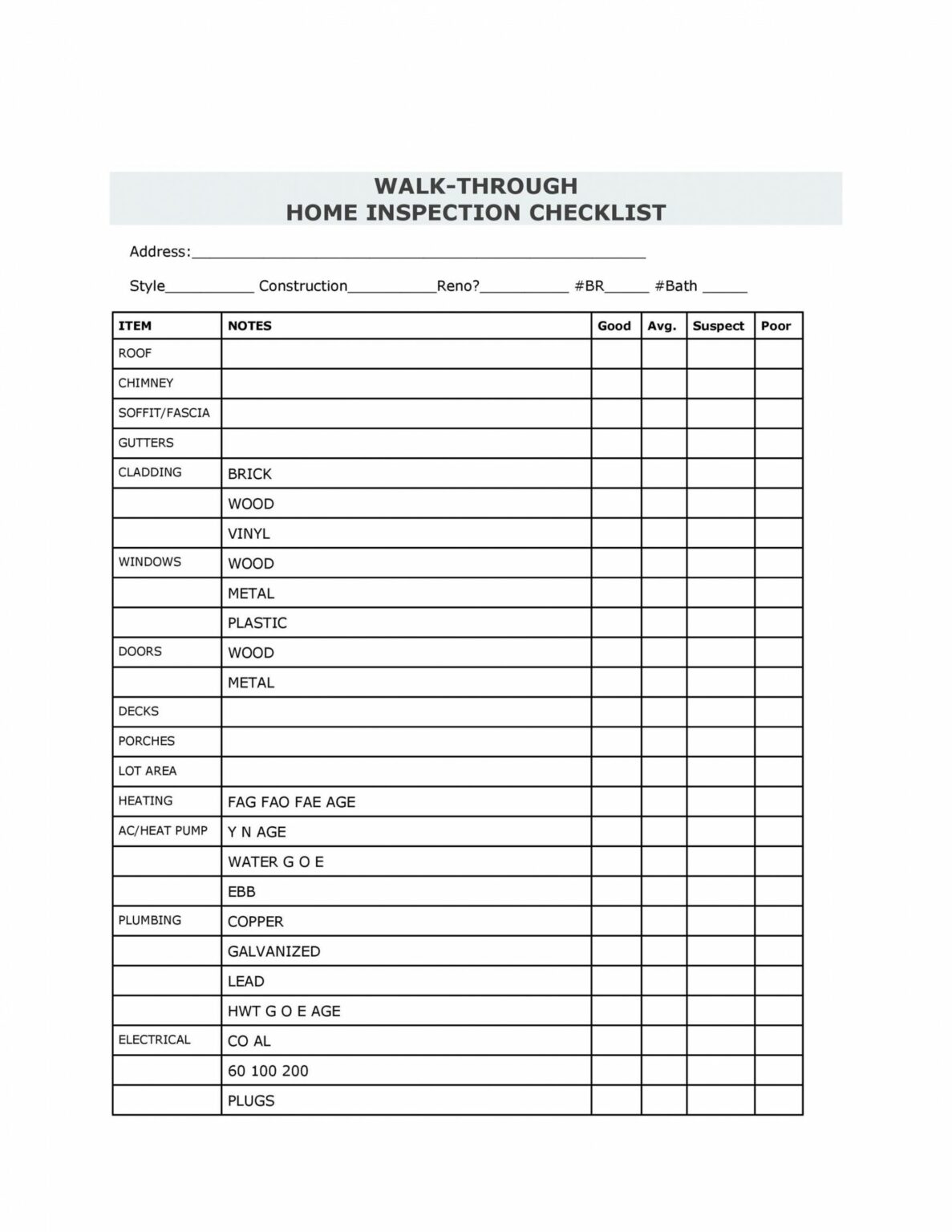 checklist template word