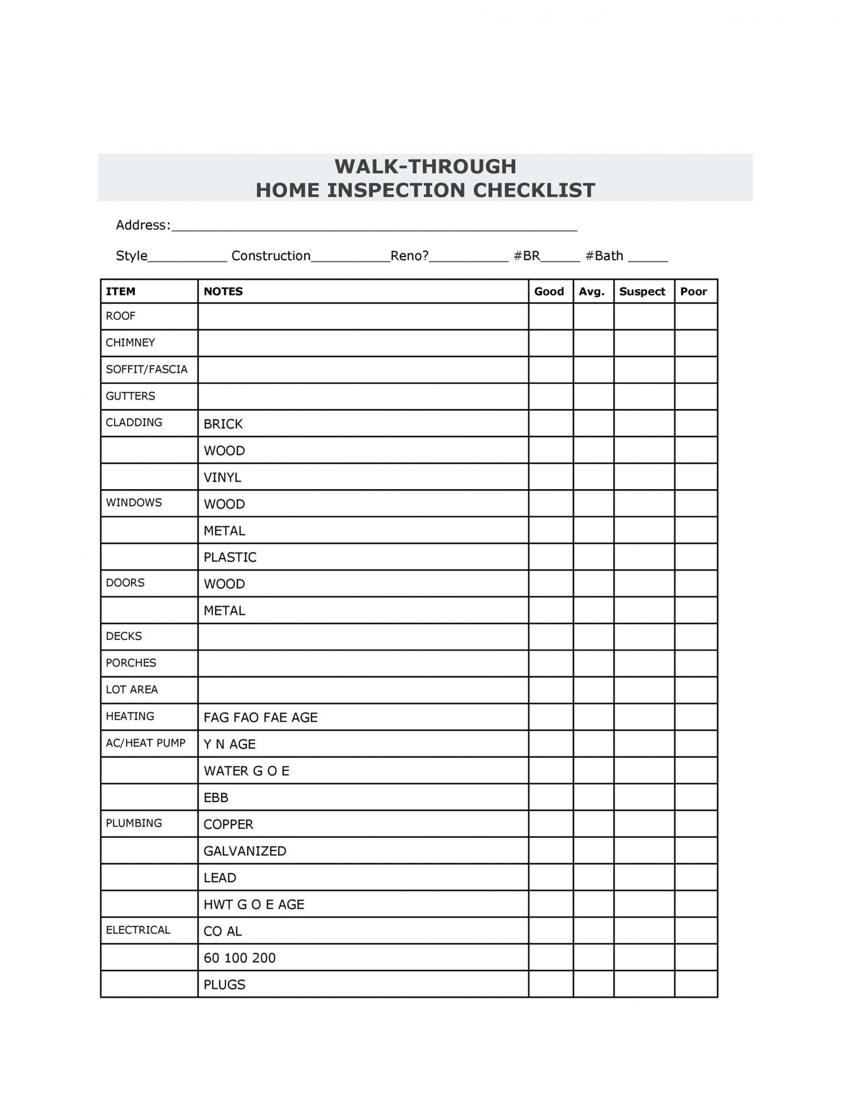 Buying A House Checklist Template