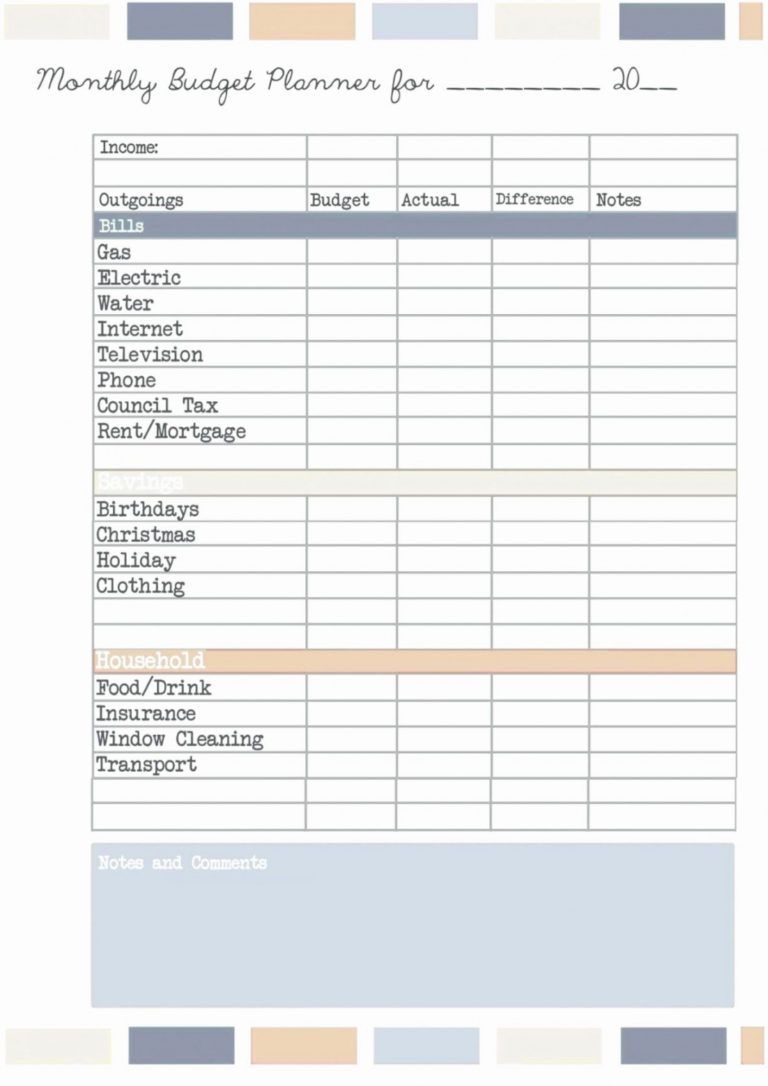 trip planning budget template