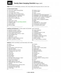 editable free 19 camping checklist examples &amp;amp; templates in pdf camping checklist template doc