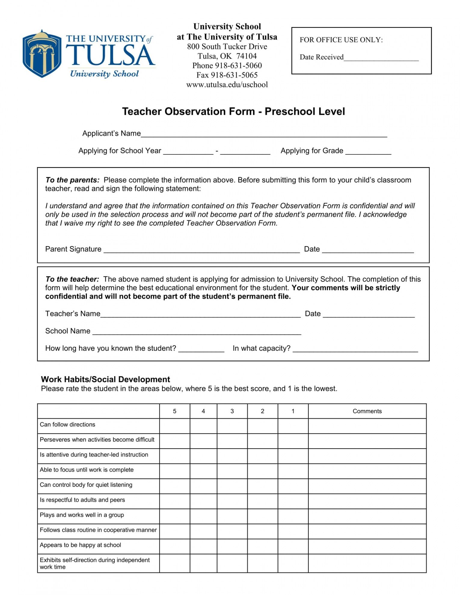 editable free 3 preschool observation forms in pdf  ms word observation checklist template doc