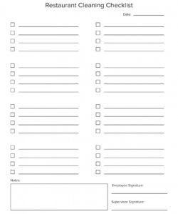 editable free 6 sample restaurant checklist forms in pdf restaurant cleaning checklist template pdf