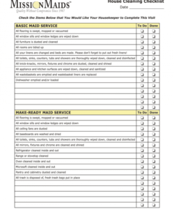 editable house cleaning checklist  fill online printable fillable housekeeper checklist template excel