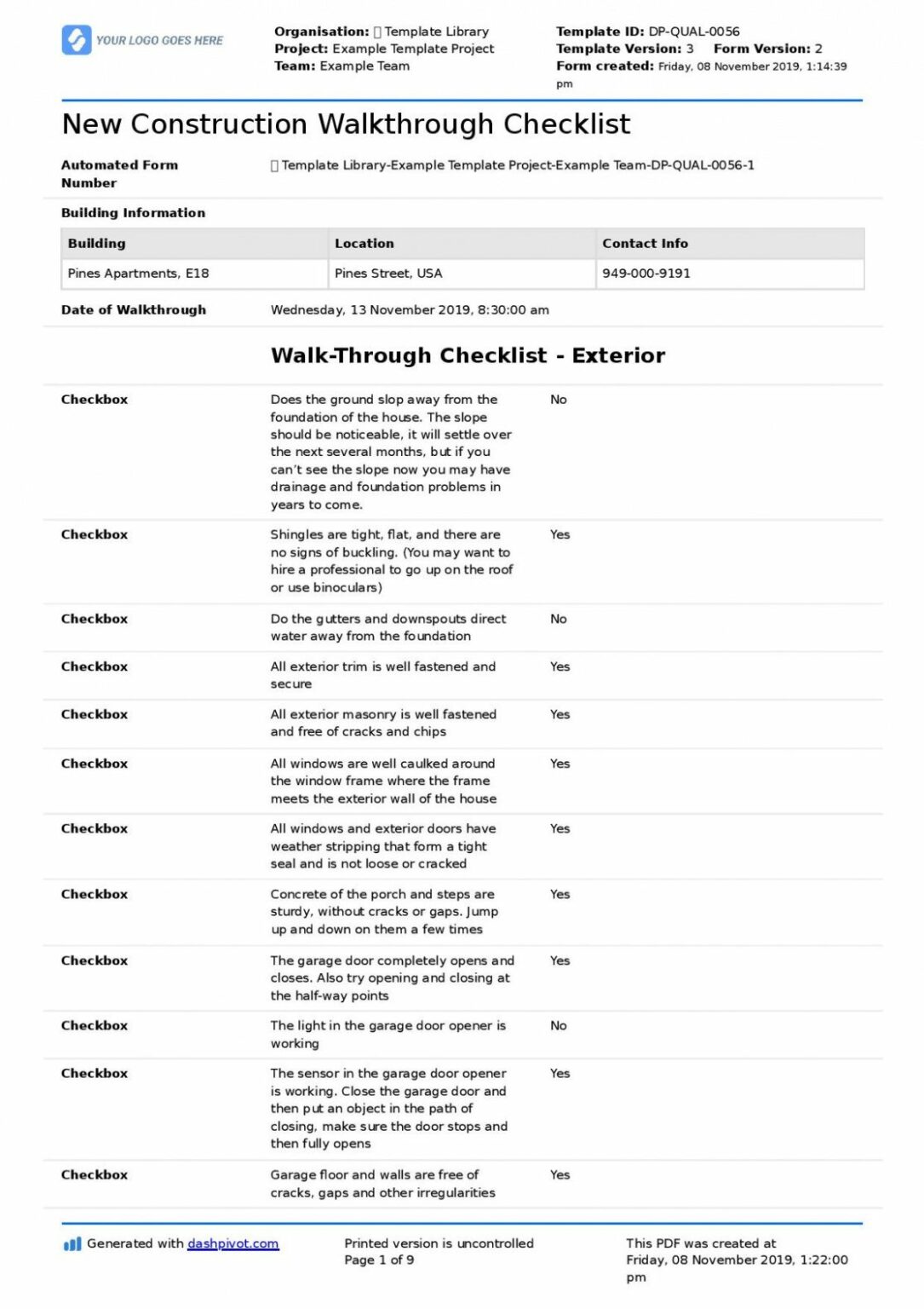 Editable New Construction Walkthrough Checklist Better Than Pdf Final ...