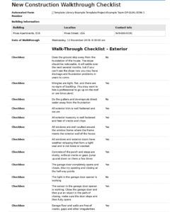 editable new construction walkthrough checklist better than pdf final walk through checklist template