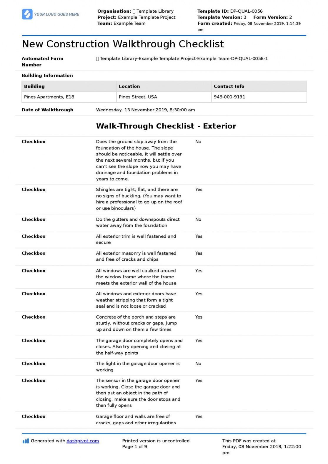 editable new construction walkthrough checklist better than pdf final walk through checklist template